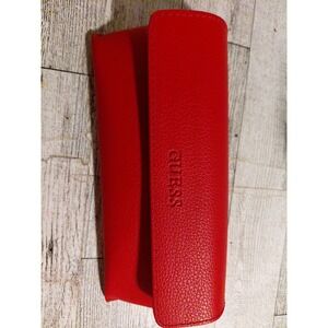 authentic Guess eyeglass sunglass case red semi-hard magnetic snap Glamour